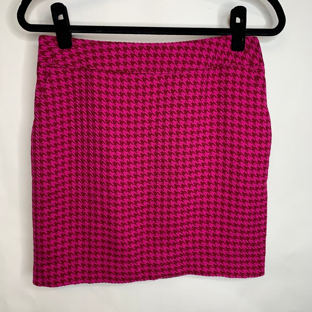 Vintage Merona Pink Burgundy Herringbone Woven Skirt Sz 6
